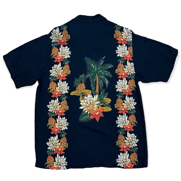 Cherokee Hawaiian Rayon Button Down Short Sleeve Shirt Sz M - Picture 2 of 12